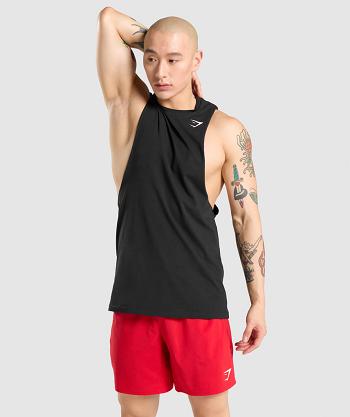 Podkoszulki Męskie Gymshark Critical Drop Arm Czarne | PL 4045WNB